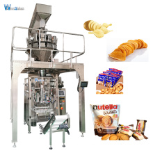 PLC Control Cookies Biscuit Weighing Filling Potato Chips Packing Snacks Packaging Machine Vertical Packaging Machine WPV200